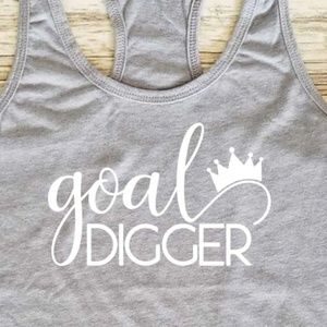 Goal Digger - ladies grey tank top - gym shirt